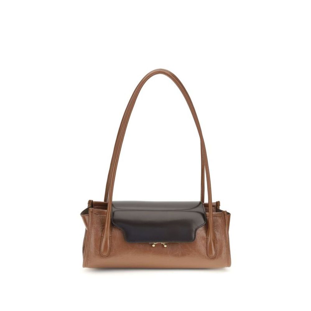 Marni Brown Calf Leather Bos Taurus Shoulder Women's Bag